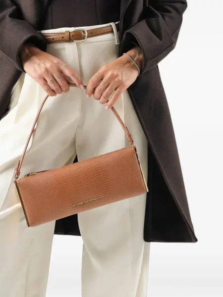 Geantă shopper Elisabetta Franchi maro