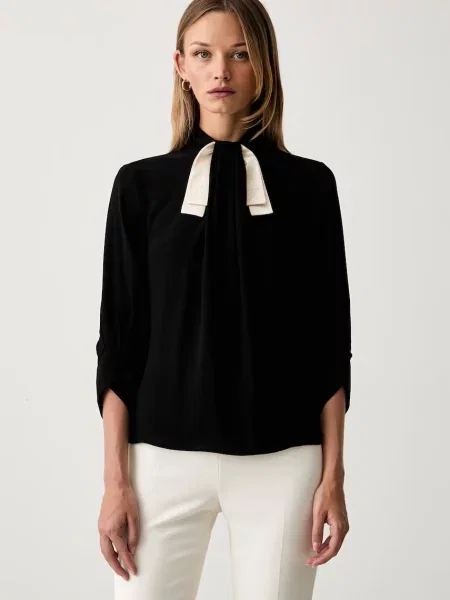 Elisabetta Franchi bluză tip cămașă pentru femei negru