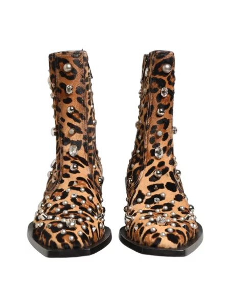 Botki Dolce And Gabbana skórzane brązowe