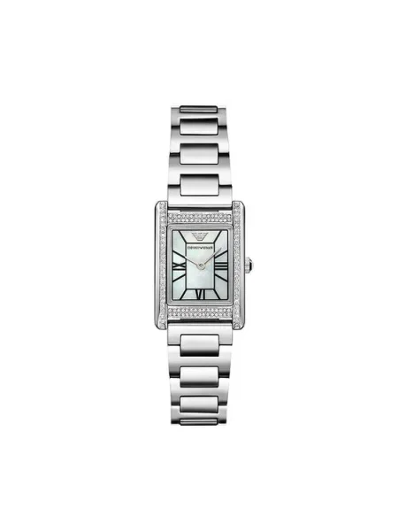 Emporio Armani Hodinky Genni Strieborná biela