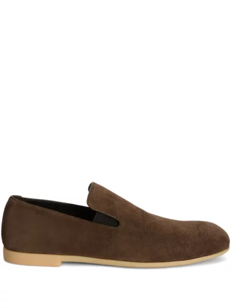 Pantofi loafer Jil Sander din piele de căprioară maro
