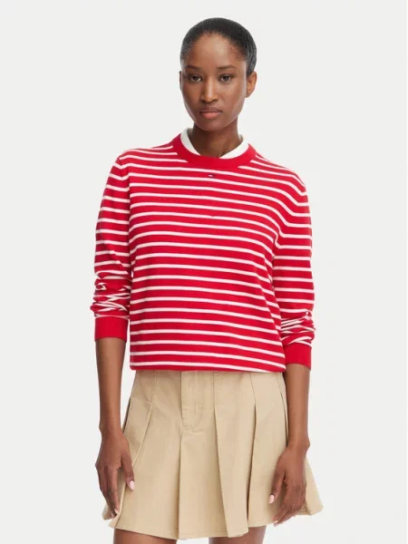 Tommy Jeans Pulover Essential roșu