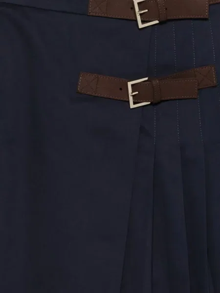 Fusta plisata Semicouture cu cataramă plisată albastru