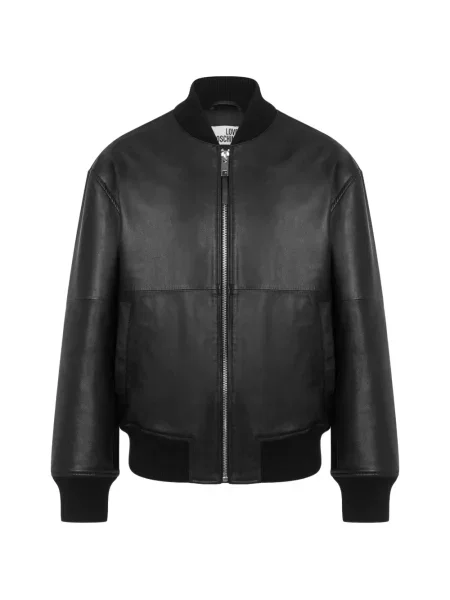 Geanta de piele Love Moschino cu autograf negru