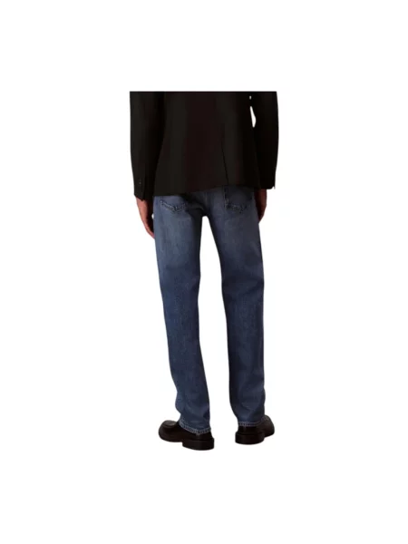 Jeansy straight leg Calvin Klein Jeans niebieskie