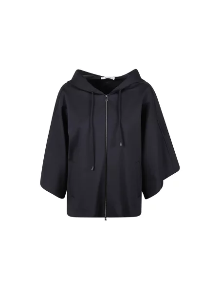 Bluza z kapturem Max Mara z kapturem niebieska