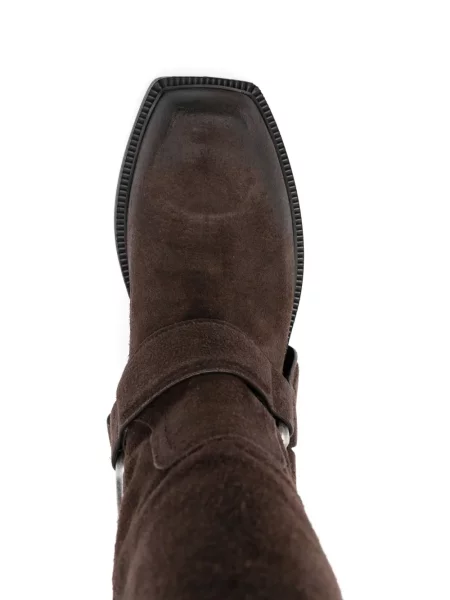 Botine Vic Matié din piele de căprioară cu cataramă maro