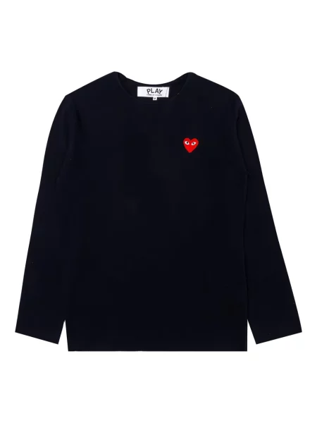Pulover Comme Des Garcons Play cu motiv cu inimi negru