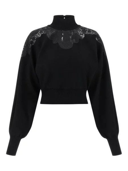 Pulover Twinset din dantelă negru