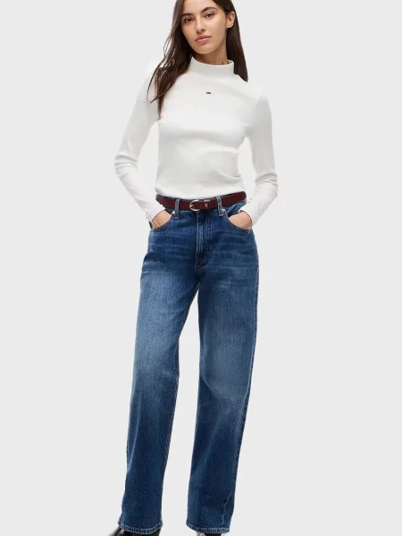 Водолазка Tommy Jeans для гольфу біла