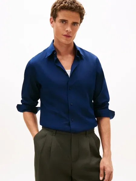 TOMMY HILFIGER Košeľa FLEX námornícka modrá