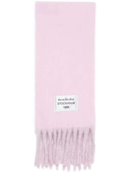 Fular Acne Studios cu franjuri roz