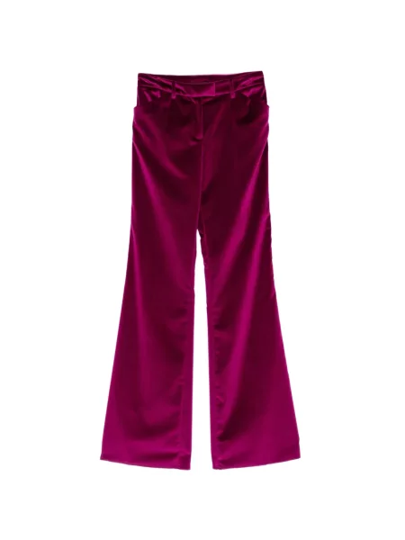 Pantaloni Barbara Bui de catifea evazate roz