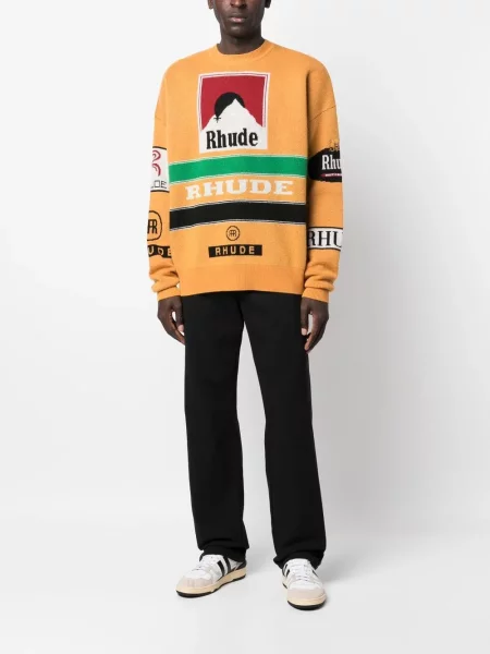 Megztinis Rhude apvaliu kaklu oranžinė