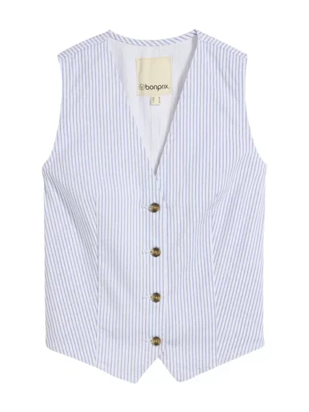 Bonprix Vestă de costum albastru deschis alb