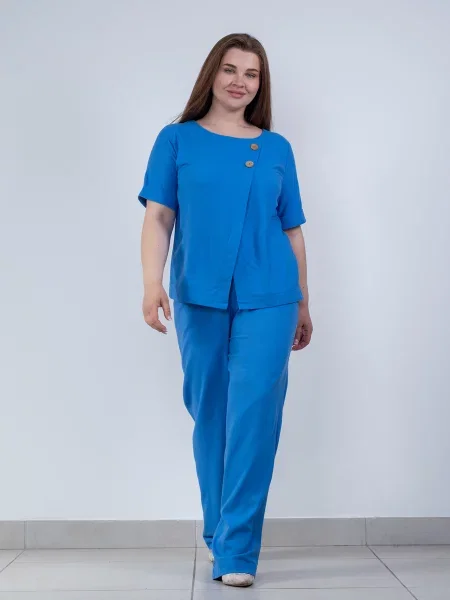 Лляна Блуза Nita блакитний