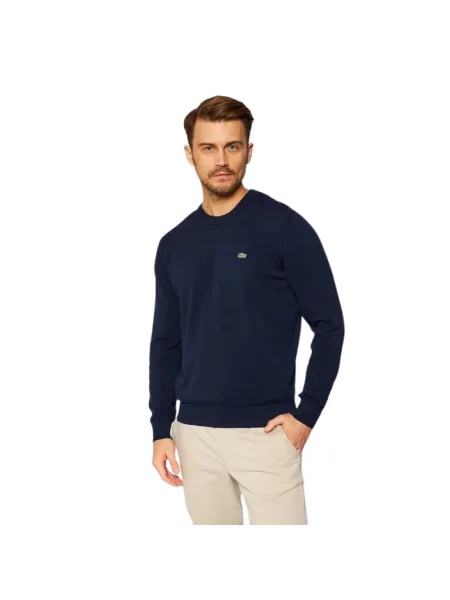 Sweter Lacoste z logo niebieski