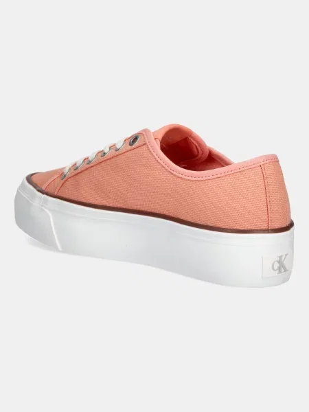 Tenisky Calvin Klein Jeans VULC FLATFORM CTN LOGO TAG oranžová