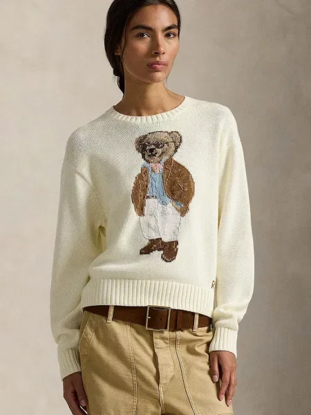 Polo Ralph Lauren Pulover albastru deschis / maro / ciocolatiu / alb bej