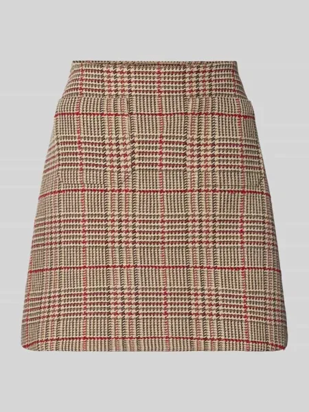 Lekko rozkloszowana spódnica mini z mieszanki bawełny Tommy Hilfiger bordowa