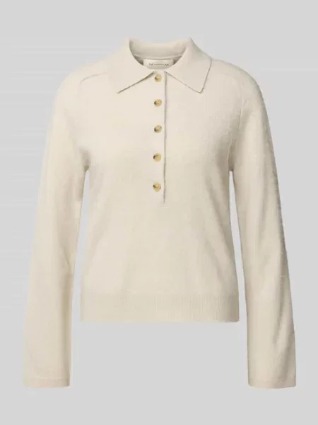 Sweter dzianinowy z mieszanki wełny dziewiczej i kaszmiru Model CELLULA' Mm By Max Mara biały
