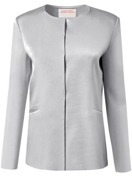 Geacă Alejandra Alonso Rojas din satin argintiu