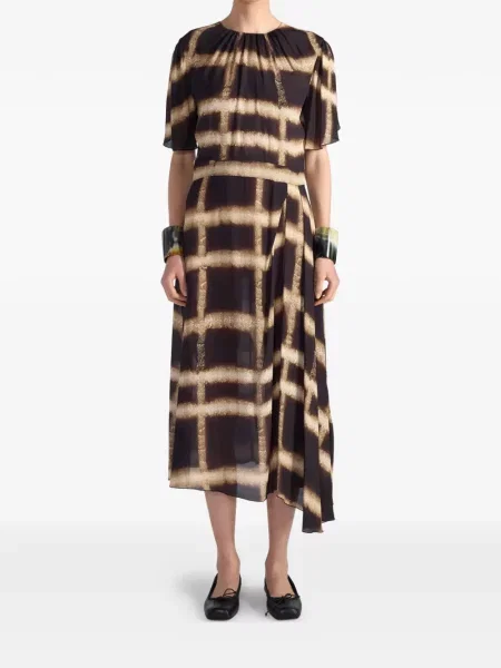 Rochie midi Liviana Conti până la genunchi de costum maro