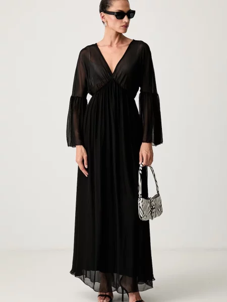 Haveone rochie cu mătase negru