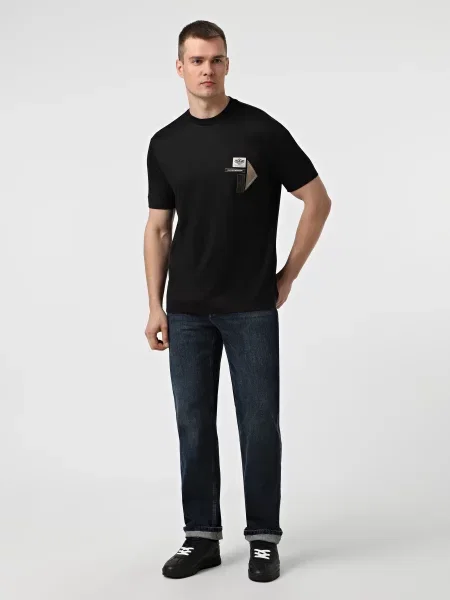 Футболка Emporio Armani ліоцел/бавовна чорний