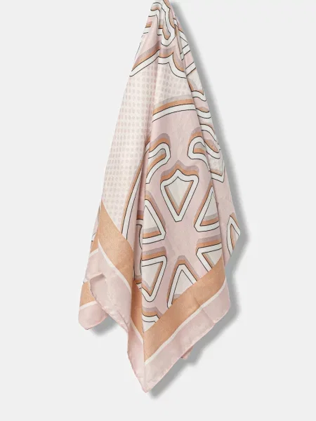 Тънък шал Guess KEFIAH с десен розово
