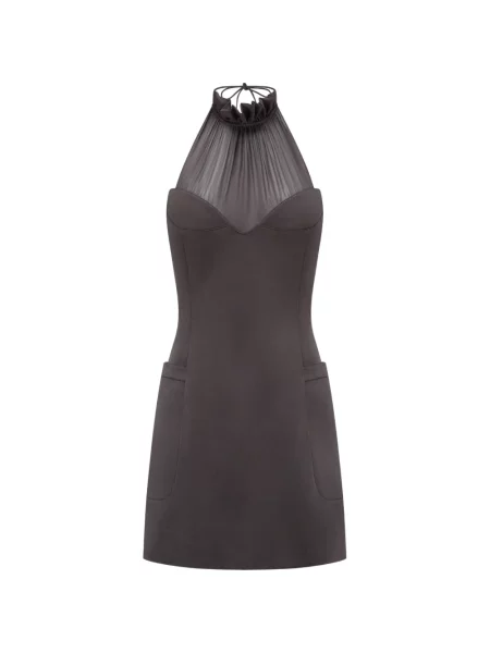 Halter nyakú mini ruha Oude Waag szürke