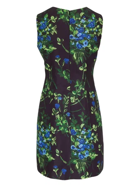 Gėlėtas raštuotas kostiumas suknele Carolina Herrera juoda
