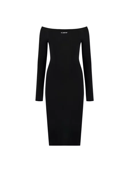Lniana sukienka midi Off-white biała