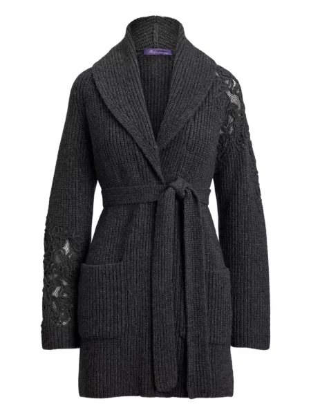 Cardigan Ralph Lauren Collection din dantelă gri