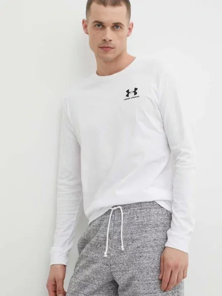 Тениска с дълъг ръкав Under Armour с принт бяло