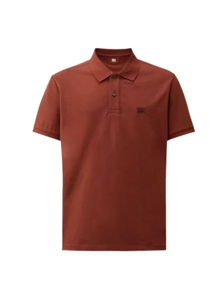 Koszulka polo C.p. Company ze stretchu z logo czerwona