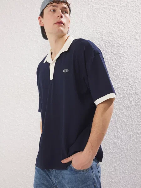 Trendyol Tričko námořnická modř bílá