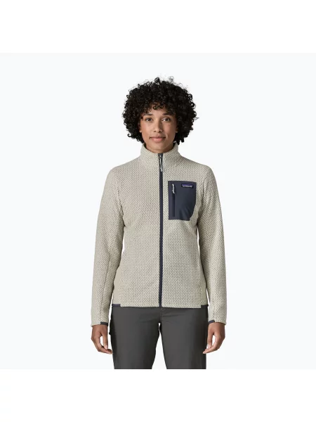 Bluză fleece pentru femei Patagonia R1 Air birch white alb