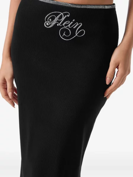 Fustă midi Philipp Plein până la genunchi negru
