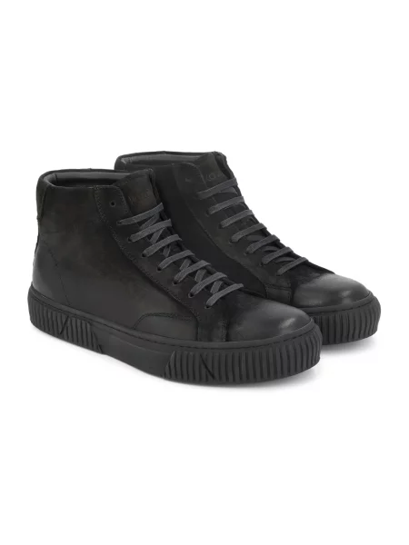 Sneakersy Kazar sznurowane skórzane czarne