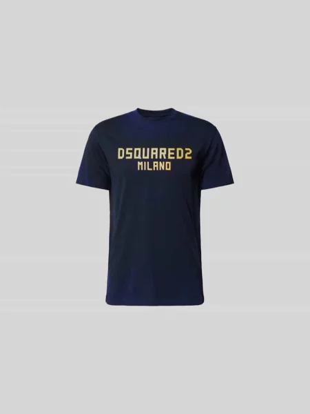 T-shirt o kroju cool fit z czystej bawełny Dsquared2 granatowa