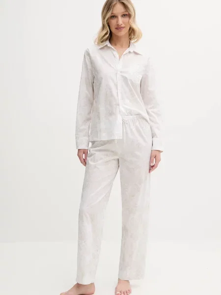 Пижама Lauren Ralph Lauren дамска от бяло
