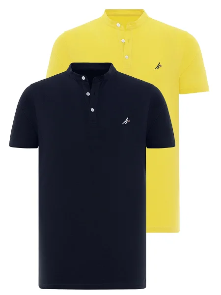 Moxx Paris Tricou EINDHOVEN bleumarin / maro pueblo / galben deschis alb