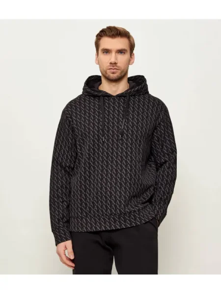 Armani Exchange Hanorac | Relaxed fit negru