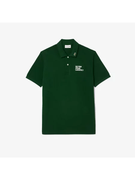 Lacoste Polo Classic Fit Z Bawełny Organicznej zielony