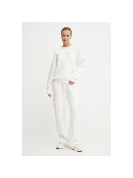 Guess bluza CECILIA beżowy z aplikacją biała