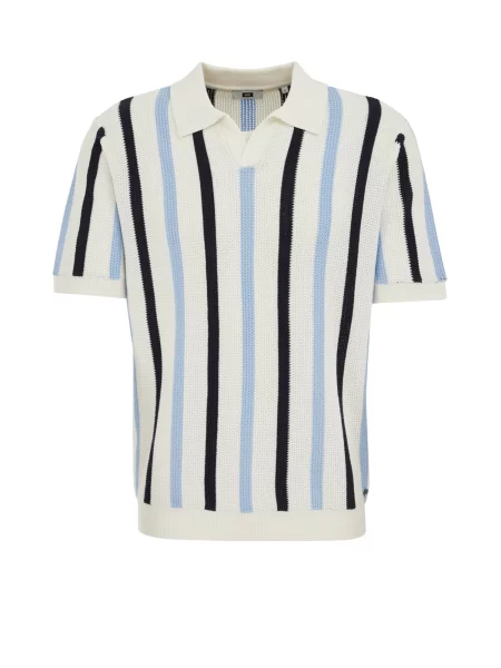 WE Fashion Tricou bleumarin / albastru deschis alb