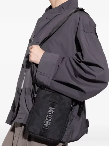 Geantă Moschino cu autograf negru