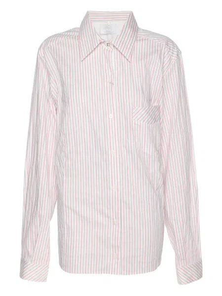 Kołnierzykowy koszula Marina Rinaldi w paski biała