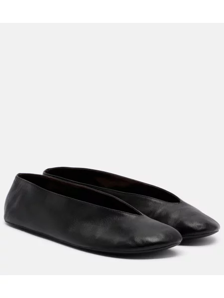 Balerini The Row din piele negru